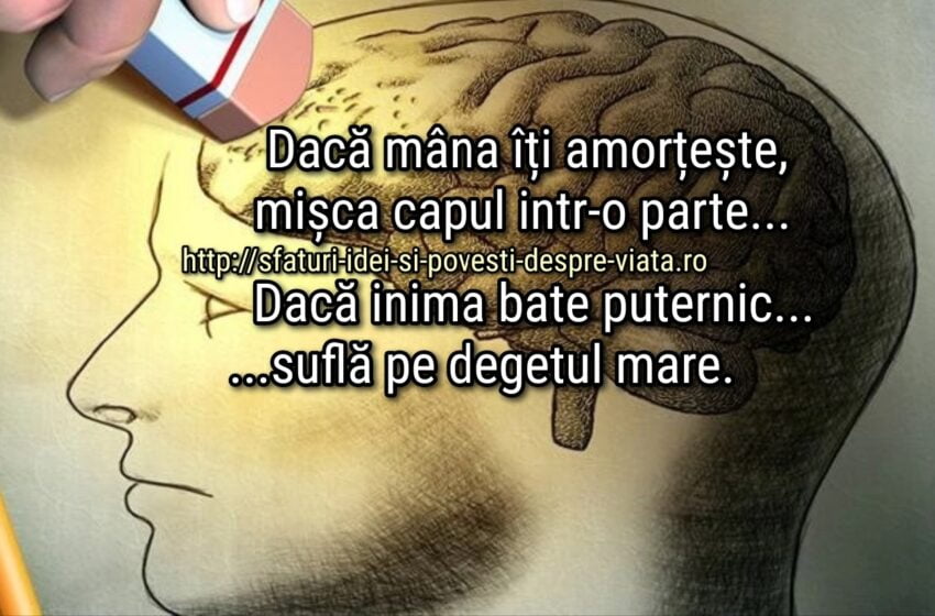  Dacă mâna îți amorțește, mișca capul intr-o parte..14 trucuri pentru corpul tău!