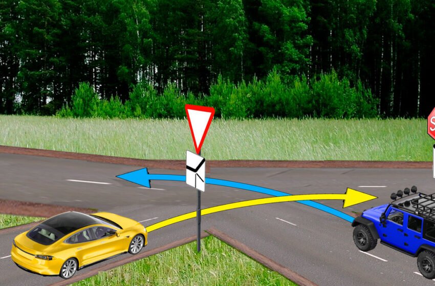  Care masina are voie sa treaca prima de această intersecție?