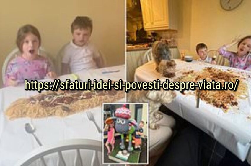  O mama evită să spele vasele punând întreaga cină cu spaghete pe masă pentru copiii ei – la final chiar și câinii se alătură