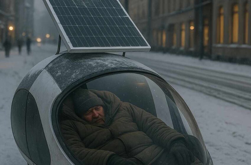  Germania instalează capsule solare încălzite pentru a oferi adăpost persoanelor fără adăpost.